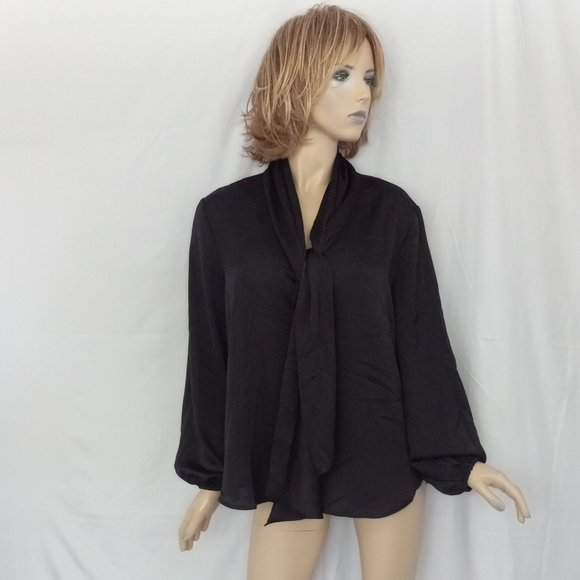 Anne Klein Tops - Nwt $79 ANNE KLEIN Black Shirt Blouse Puffy Sleeve  Sz XL Very CHIC!